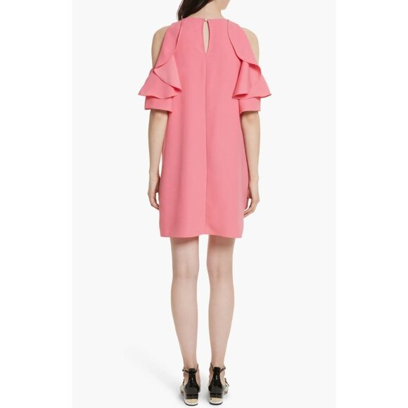 Kate Spade Cold Shoulder Shift Dress Petunia Pink Coral‎ Size Large Summer Party - Picture 2 of 12